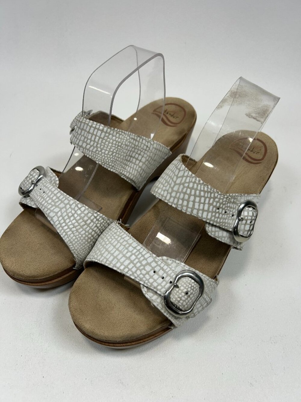 DANSKO Sophie Croc White Leather Comfort Sandals Women's EU 42 US 11